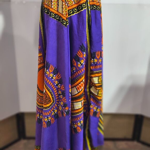 Lapogee Dashiki Print Purple Long Maxi Skirt and Small Scarf Women's Large - Picture 9 of 12